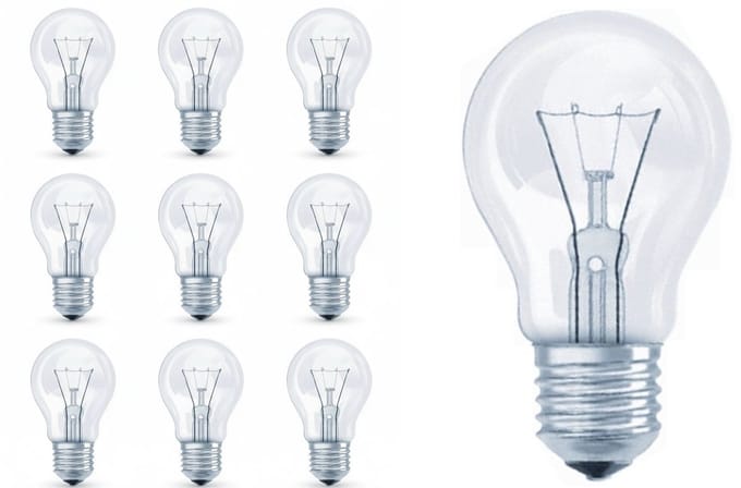10 pak Standaard gloeilamp helder 60W E27 grote fitting Dimbaar 55x96mm