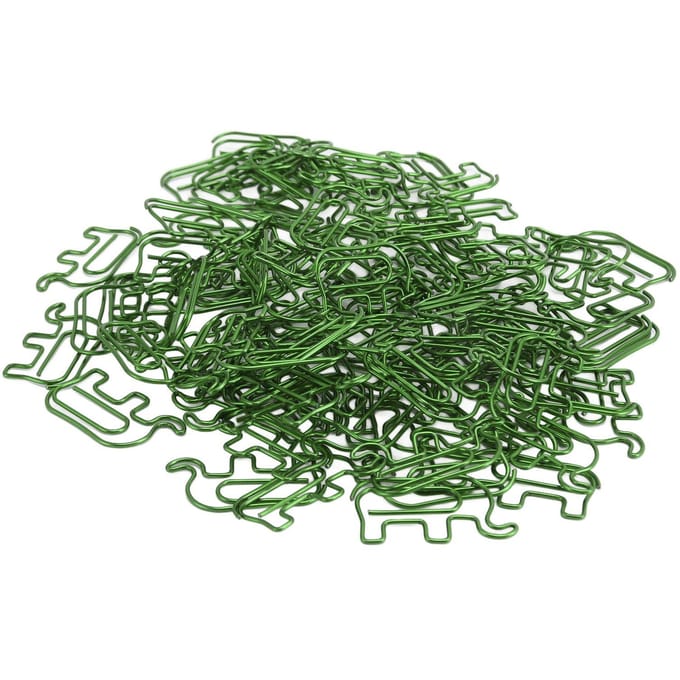 100 stuks Paperclip Schattige Olifantvormige Roestvrijstalen Paperclip met Opbergdoos voor Foto groen