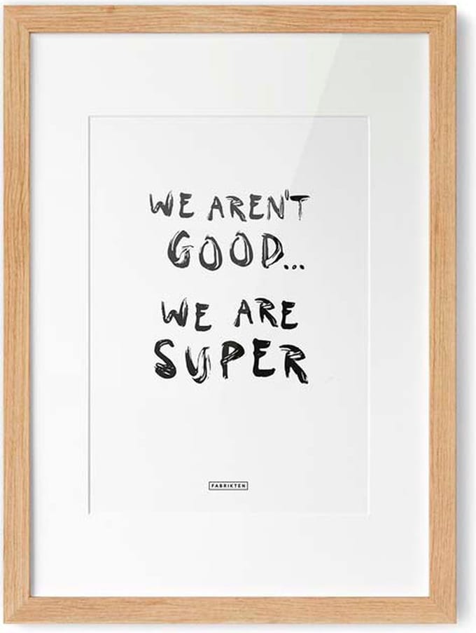 Fabrikten Tekstposter We're Super - Zwart/Wit - A4