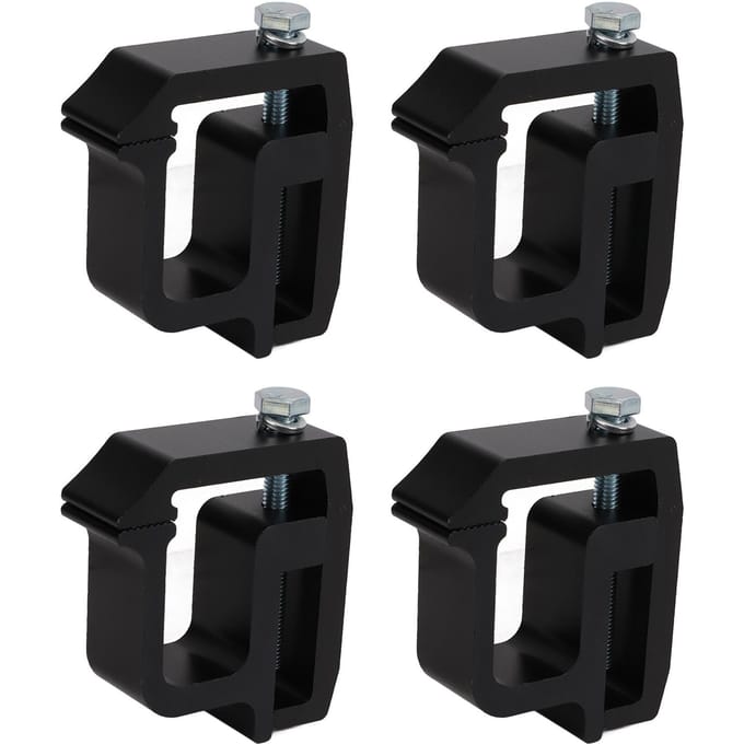Pinces de Montage Topper de Benne en Aluminium de Rechange pour CHEVY Silverado Sierra 1500 2500 3500 black