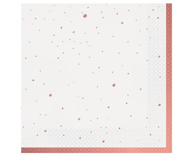 Kleur Roségoud Vier Roze Servet 20 stuks 33x33 cm