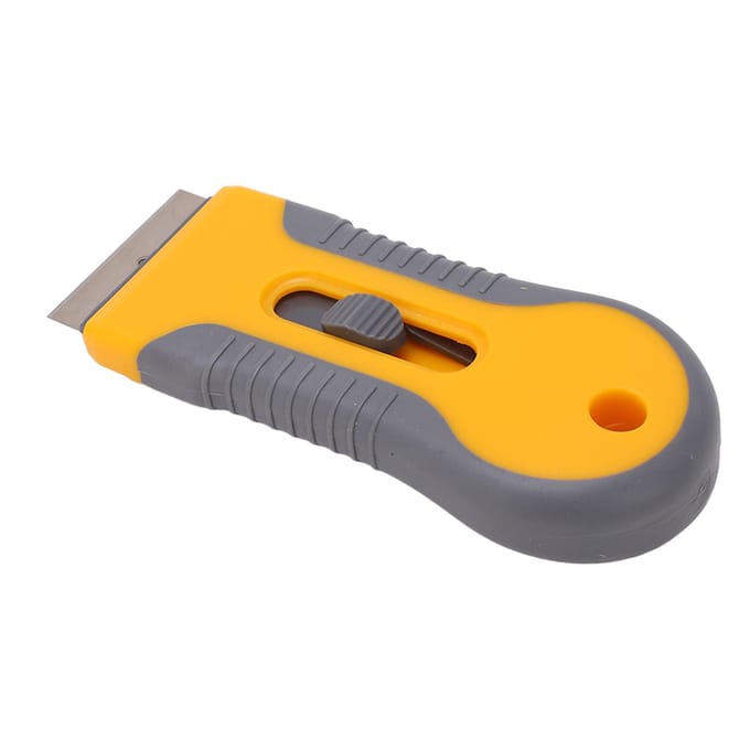 Grattoir à lame de rasoir Conception à détacher Ensemble Kit d'outils de nettoyage à gratter pour résidus d'autocollants yellow