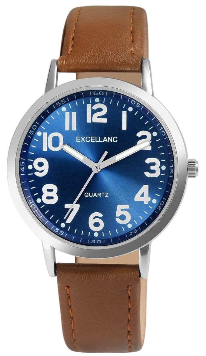 EXCELLANC herenhorloge kunstleer Mineralglas