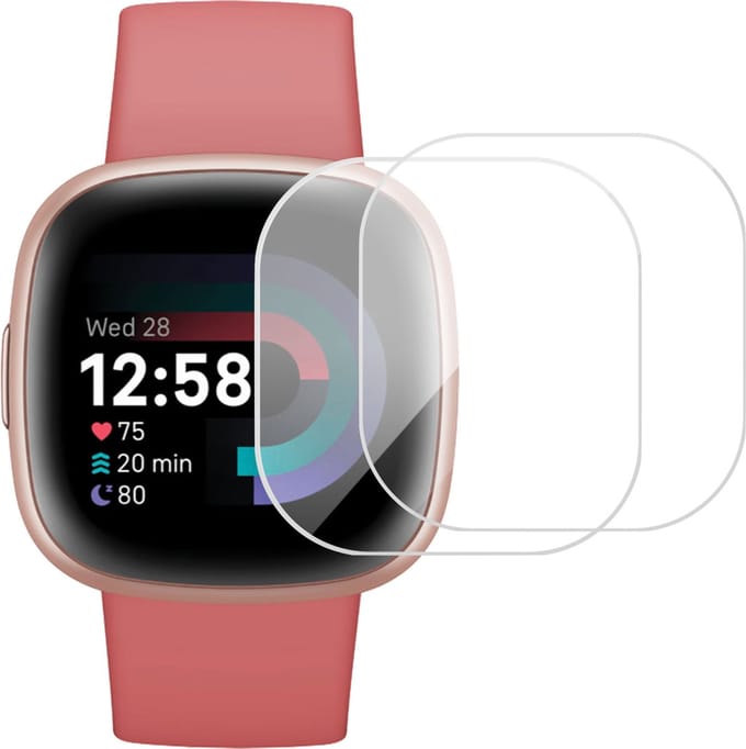 2x Screenprotector geschikt voor Fitbit Versa 4 - Folie Screen Protector geschikt voor Fitbit Versa 4