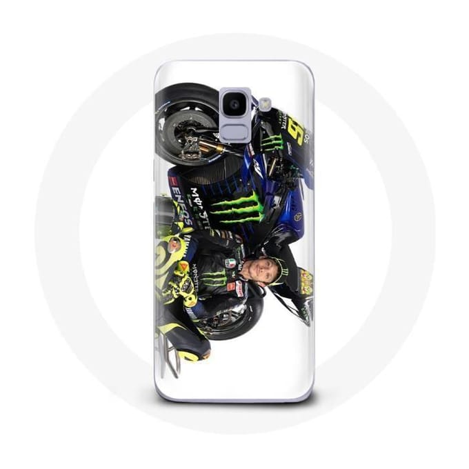 Case voor Samsung Galaxy A6 2018 Valentino Rossi Speed ​​driver witte achtergrond wit