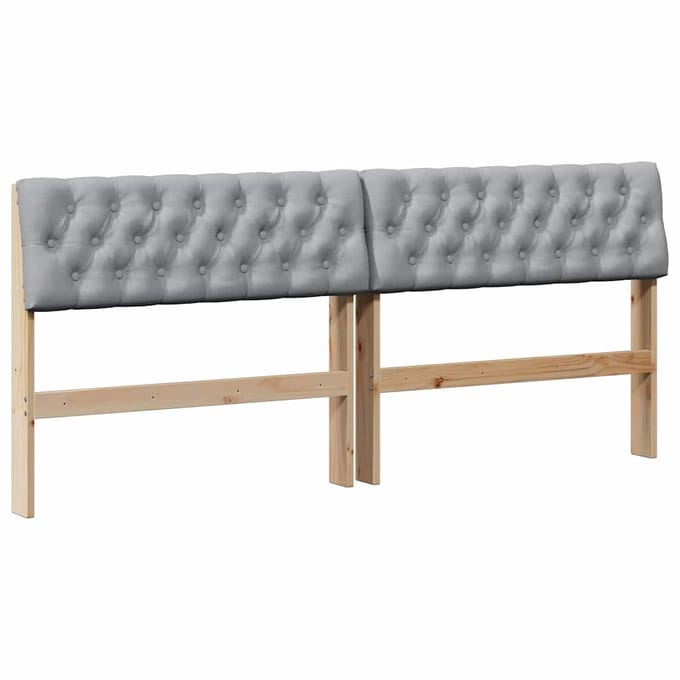 vidaXL Gestoffeerd hoofdbord Lichtgrijs 180 cm Massief grenenhout