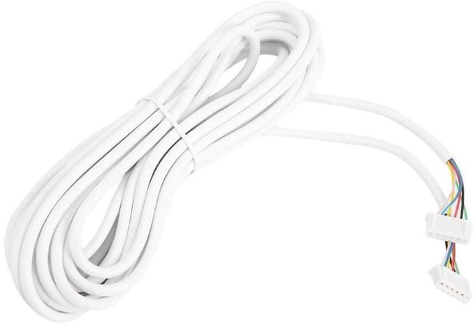 6 aderige deurbeldraadkabel voor video-intercom, ronde flexibele koperen kabel, 5 meter, wit-Kabel voor Deurbel Intercom met 6 Aders