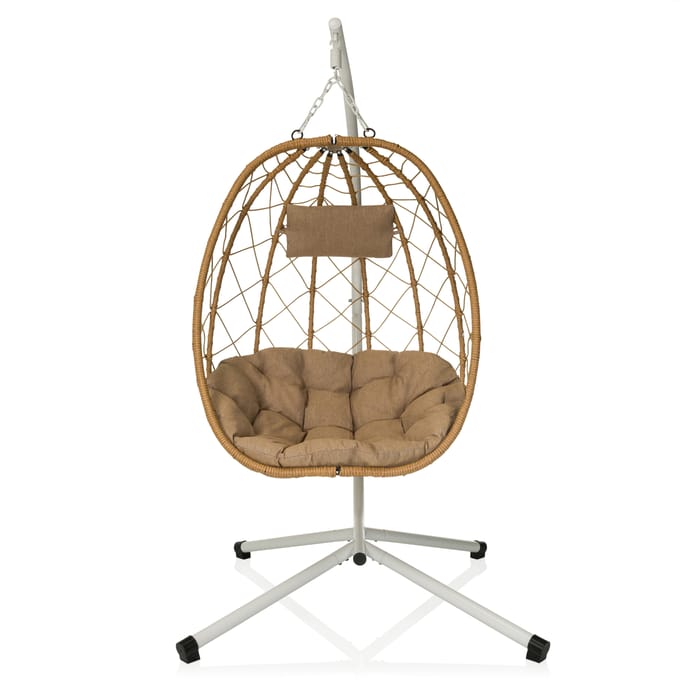 Hangstoel COCOVA Outdoor met frame wit/beige hjh LIVING