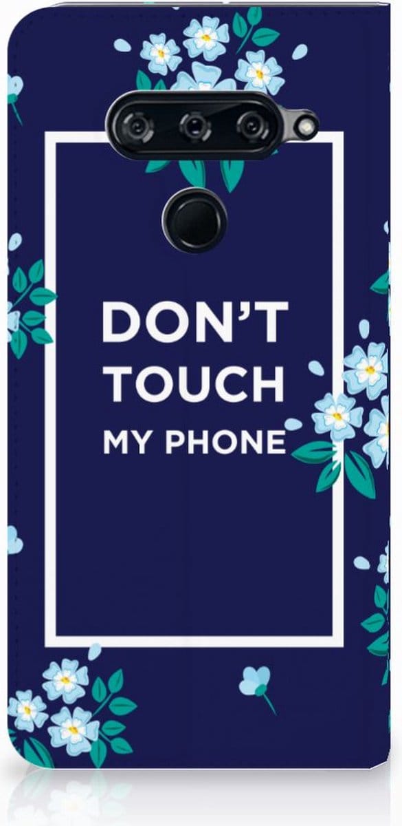 LG V40 Thinq Design Case Flowers Blue DTMP