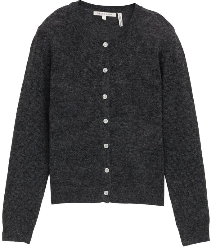 Tom Tailor Denim - Vest met ronde hals - Maat XL - Shale Grey Melange