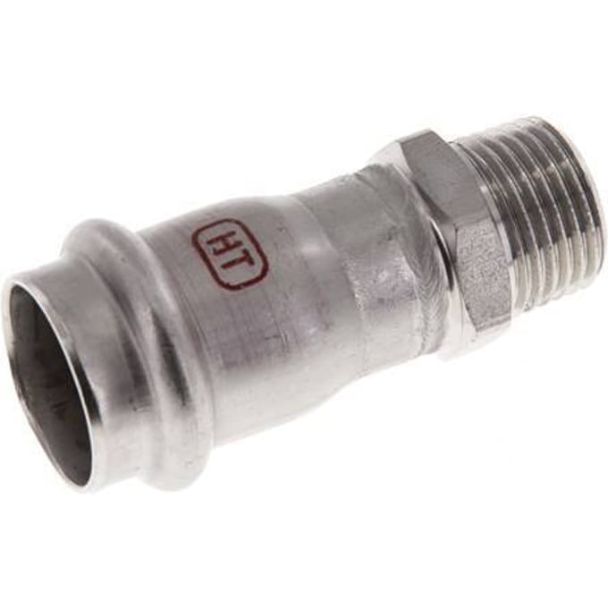 Perskoppeling - 22mm Persmof & R 1/2'' Buiseinde - RVS