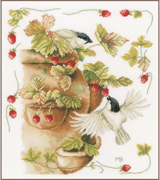 Lanarte - Telpakket kit - Aardbeien en vogels - PN-0168599