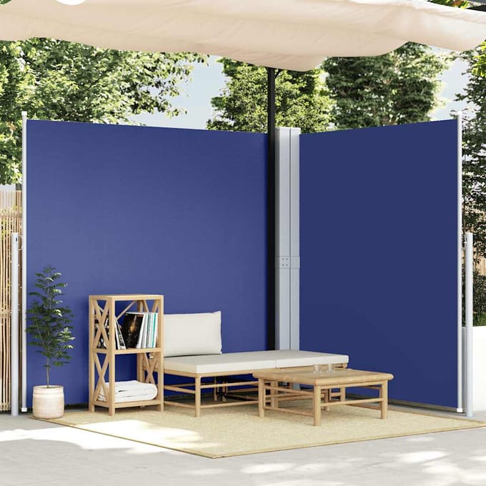 vidaXL - Windscherm - uittrekbaar - 200x600 - cm - blauw