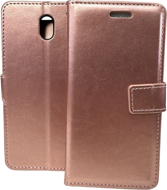 Portemonnee Book Case Hoesje Geschikt voor: Nokia 1 Plus - Rosegoud