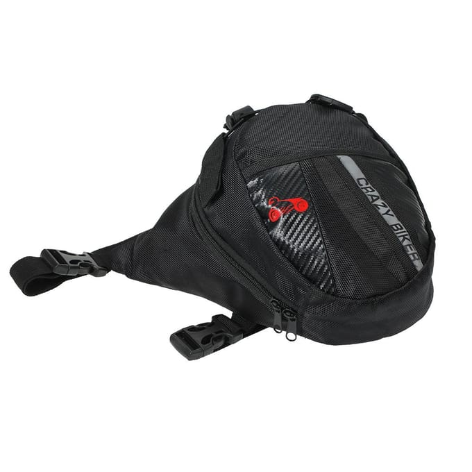 Draagbare waterdichte motorfiets heuptas Outdoor beenzak Elastische riem motorfiets heuptas black