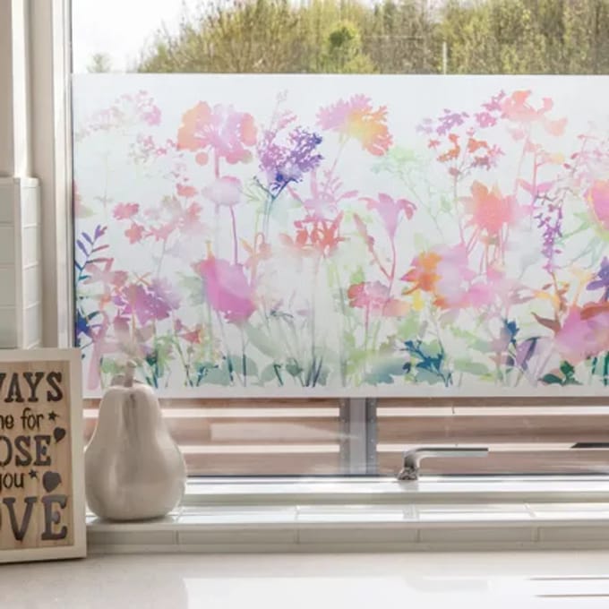 Transform Statische Raamfolie - Veldbloemen Transparant Roze - 45 X 150 Cm