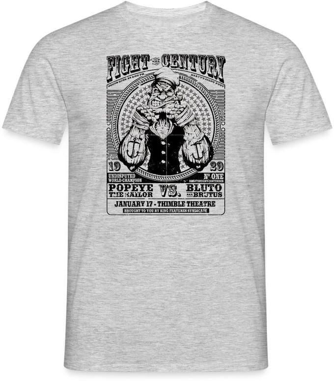 Popeye Gevecht Van De Eeuw Poster T-Shirt Heren