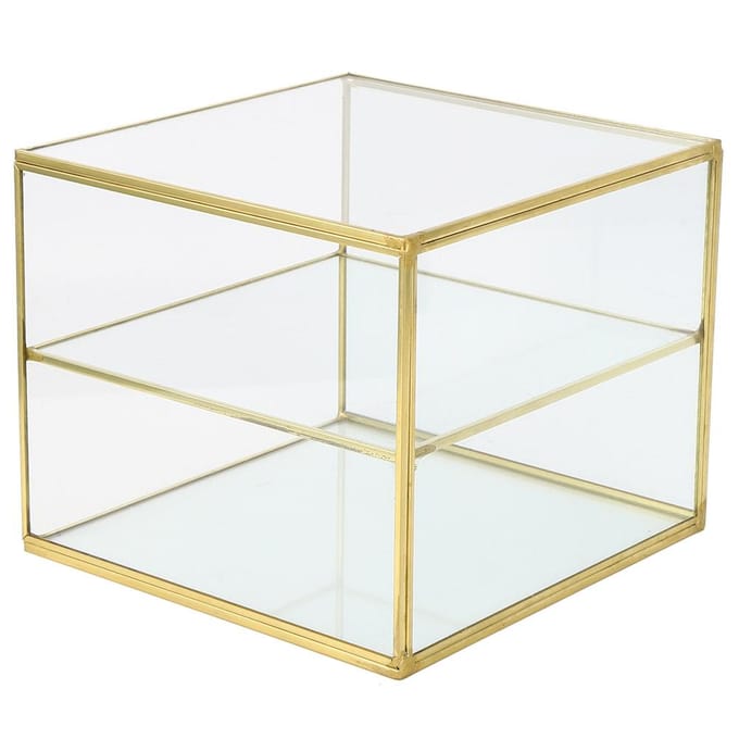 Boîte de rangement multifonction pour cosmétiques de bureau, organisateur de papeterie avec 2 compartiments beige