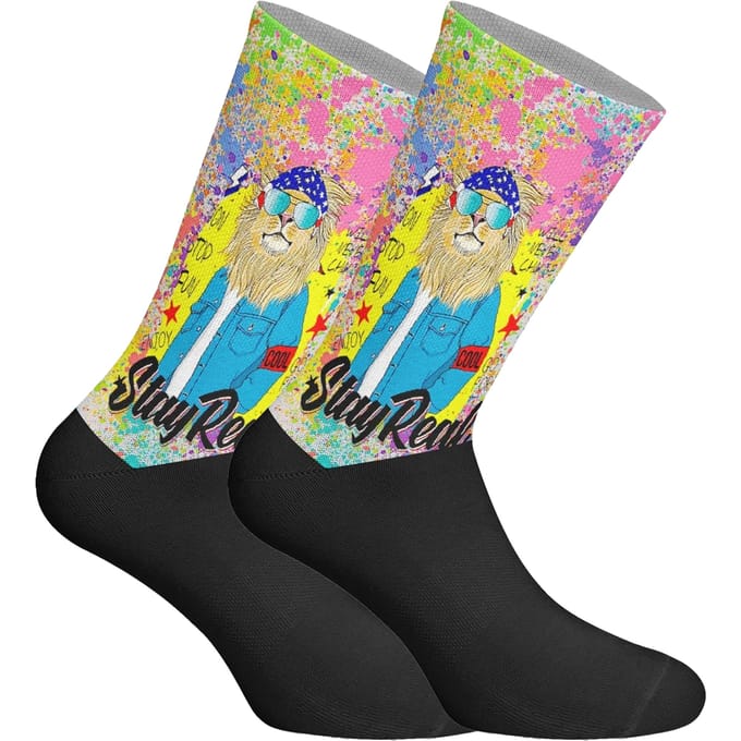 Lange uniseks sokken met elastische print