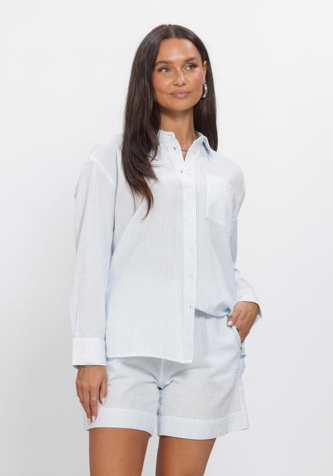 MSCH Copenhagen Mschfelicity Shirt Stp Dames - Jurken - Lichtblauw - Maat S/M