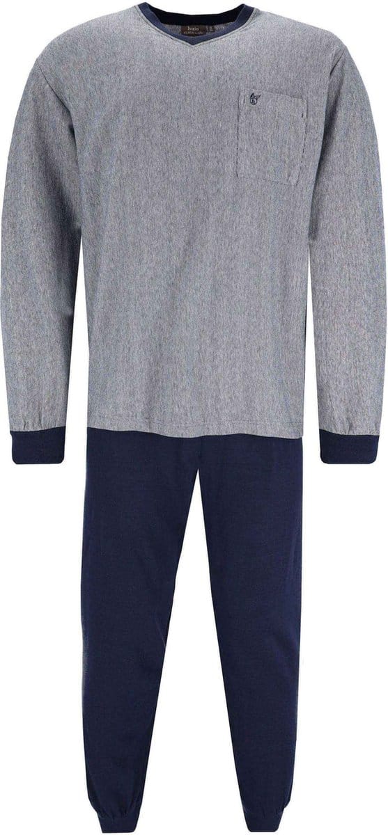 Verticaal gestreepte heren pyjama Hajo - Blauw - Maat - 60