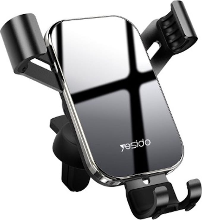 YESIDO Universele Telefoonhouder auto - Ventilatierooster - Extra stevig - Draaibaar - Auto Houder - Zwart