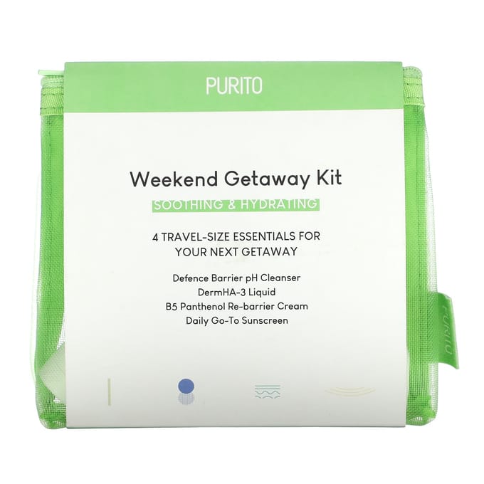 Purito, weekend travel kit, 4-piece kit white