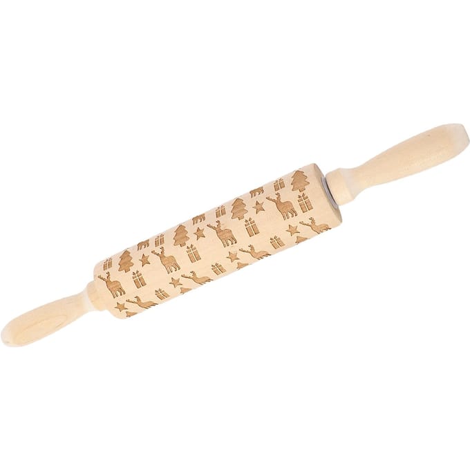 Houten Deegroller Multifunctioneel Reliëf Kook Klassieke Deegroller voor Bakken Fondant JM01675 beige