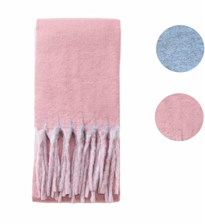 Emilie scarves - sjaal - wintersjaal - dames - roze & lichtblauw