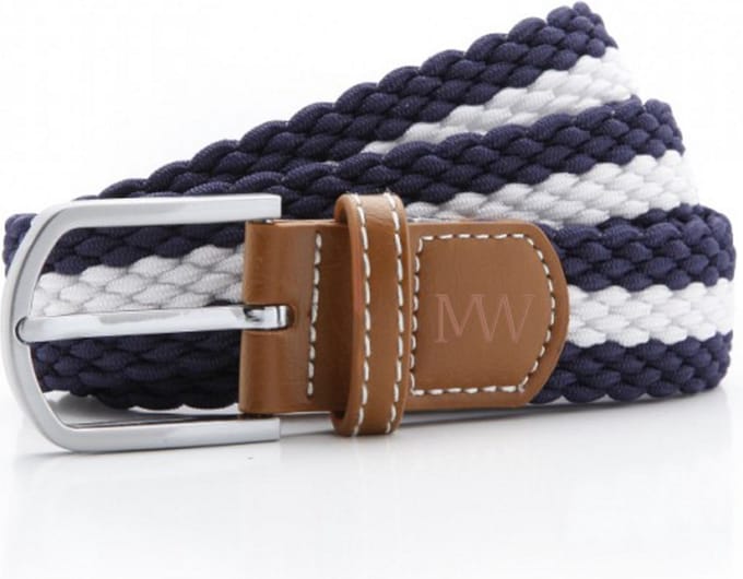 Stretch Cord Belt Blauw-Wit