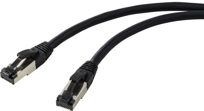 Renkforce RF-7106486 RJ45 Netwerk Netwerkkabel, patchkabel CAT 8.1 S/FTP 5.00 m Zwart 1 stuk(s)