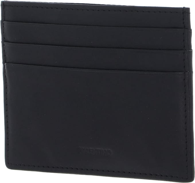 VALENTINO Leren Kaarthouder Five Credit Card Holder Nero Zwart