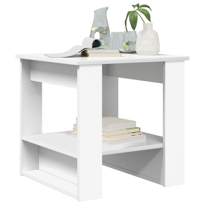 vidaXL - Salontafel - Wit - 51 - x - 50 - x - 50 - cm - Bewerkt - hout