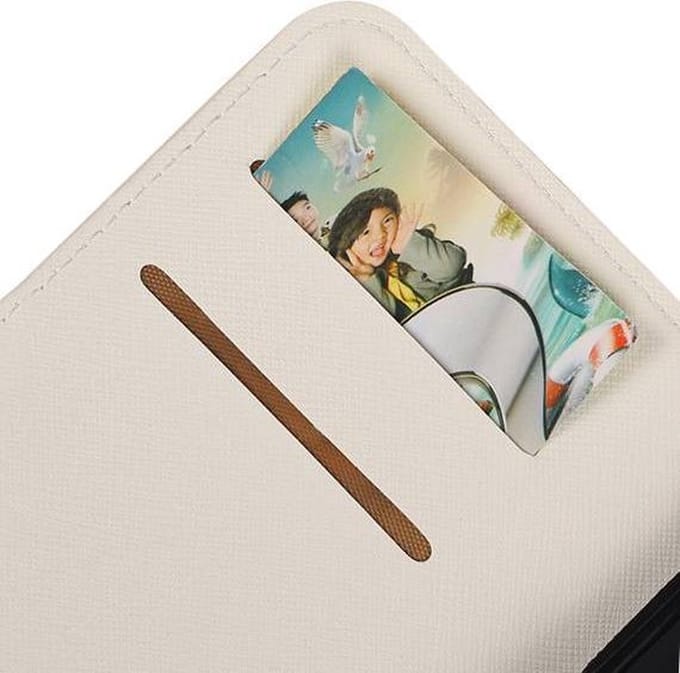 Cross Pattern TPU Bookstyle Wallet Case Hoesje Geschikt voor Huawei P8 Wit