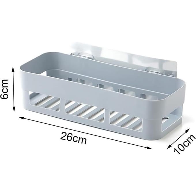 Plastic Wandgemonteerde Zelfklevende Douchemand Opbergplank Organizer voor Thuis Badkamer (Wit) wit