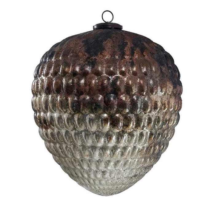 PTMD XXL Reinier Kerstbal Dennenappel - 38 x 38 x 40 cm - Glas - Koper