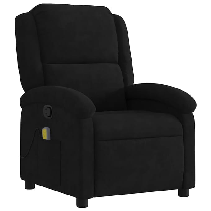 vidaXL - Massagestoel - van - zwart - fluweel