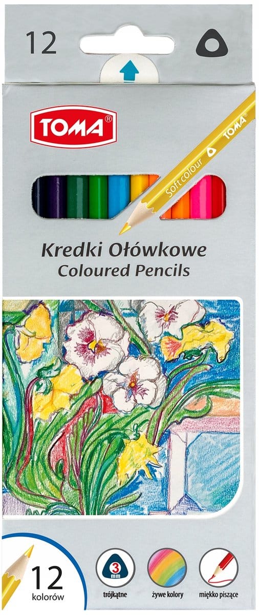 Toma Driehoekige Kleurpotloden Set - 12 Kleuren