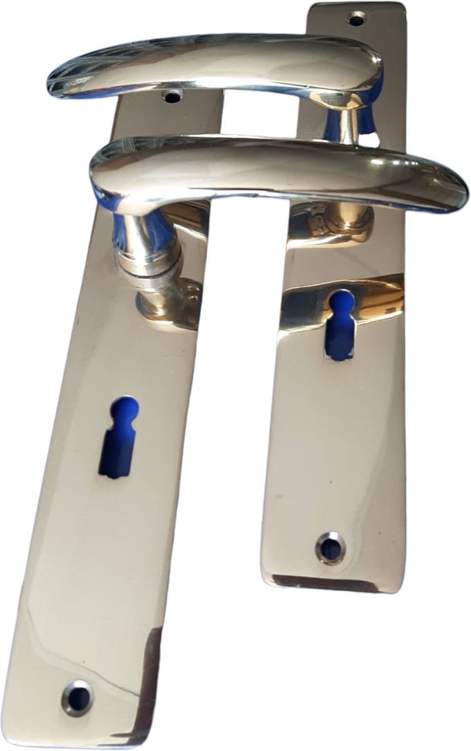 deurkruk sleutelgat 56 mm messing blok rond