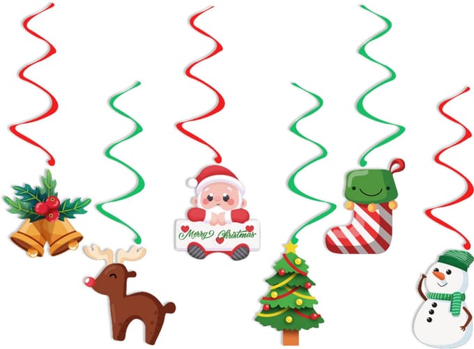 BTH - Slingers Kerst - Kerst - Kerst Slingers - Kerstversiering - Slinger - Swirl - Kerstversiering Decoratie Binnen - 6x