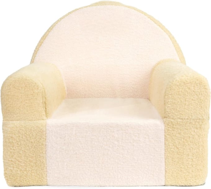 Aurixi® Kindersofa - Kinderzetel - Kinderbank - Zitzak - Kinder Zitzak - Beige - 45cm x 50cm x 48cm