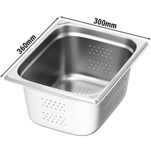 GGM Gastro (6 stuks) RVS GN-bak GN 1/2 - geperforeerd - hoogte: 150mm zilver