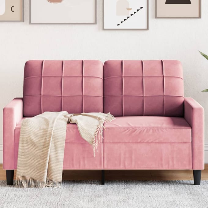 vidaXL - Tweezitsbank - 120 - cm - fluweel - roze