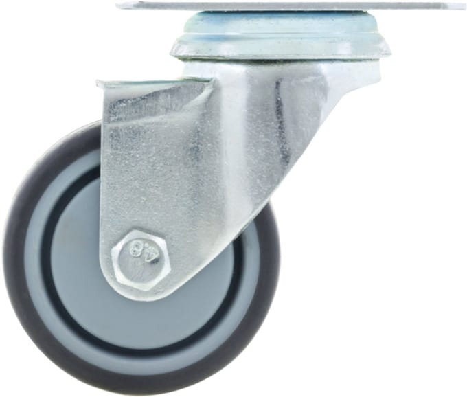 Zwenkwiel 50 mm Rubber met Plaat | Per Stuk