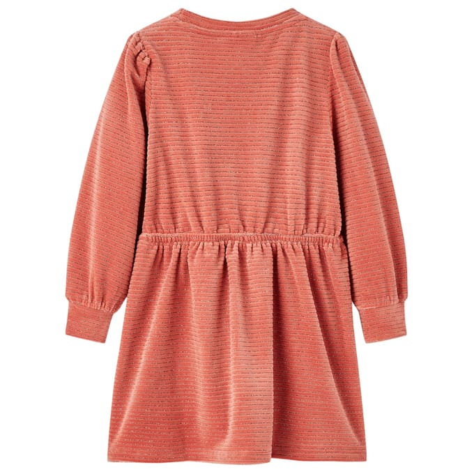 vidaXL - Kinderjurk - met - lange - mouwen - 104 - middelroze