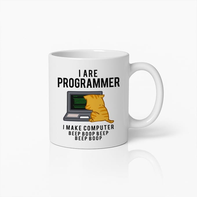 Grappige Programmeur Mok – “I Are Programmer” Kat Programmeert – Geeky Cadeau voor Developers en Coders