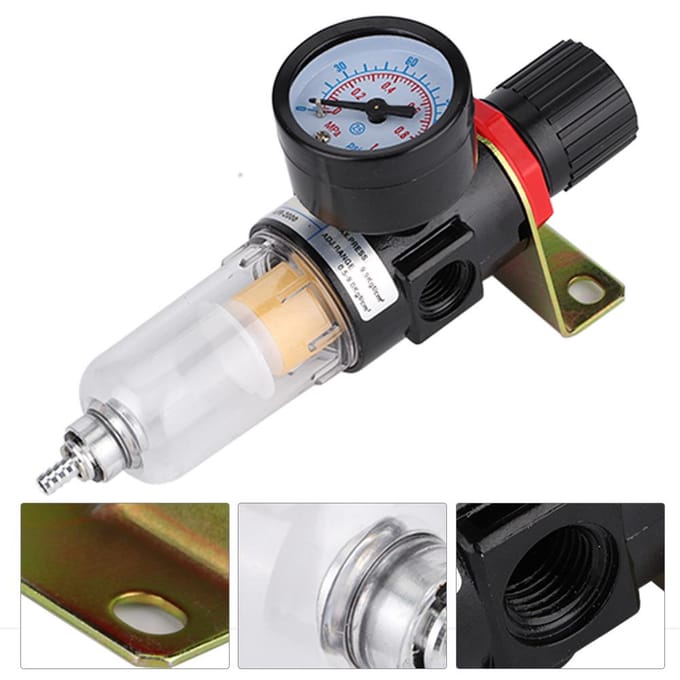 1/4  Luchtcompressor Filter Regulator Waterdruk Vochtafscheider Reiniger Gereedschap