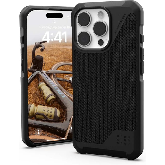 UAG Metropolis LT MagSafe Backcover voor de Apple iPhone 16 Pro - Kevlar Black