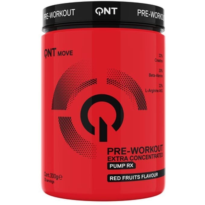 QNT Pre Workout Pump RX  (300gr, smaak: rode vruchten)