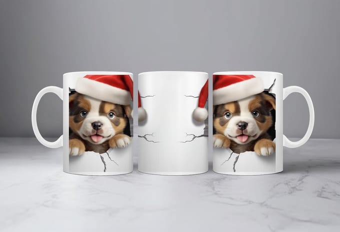 Koffiemok kerst 3D Hond